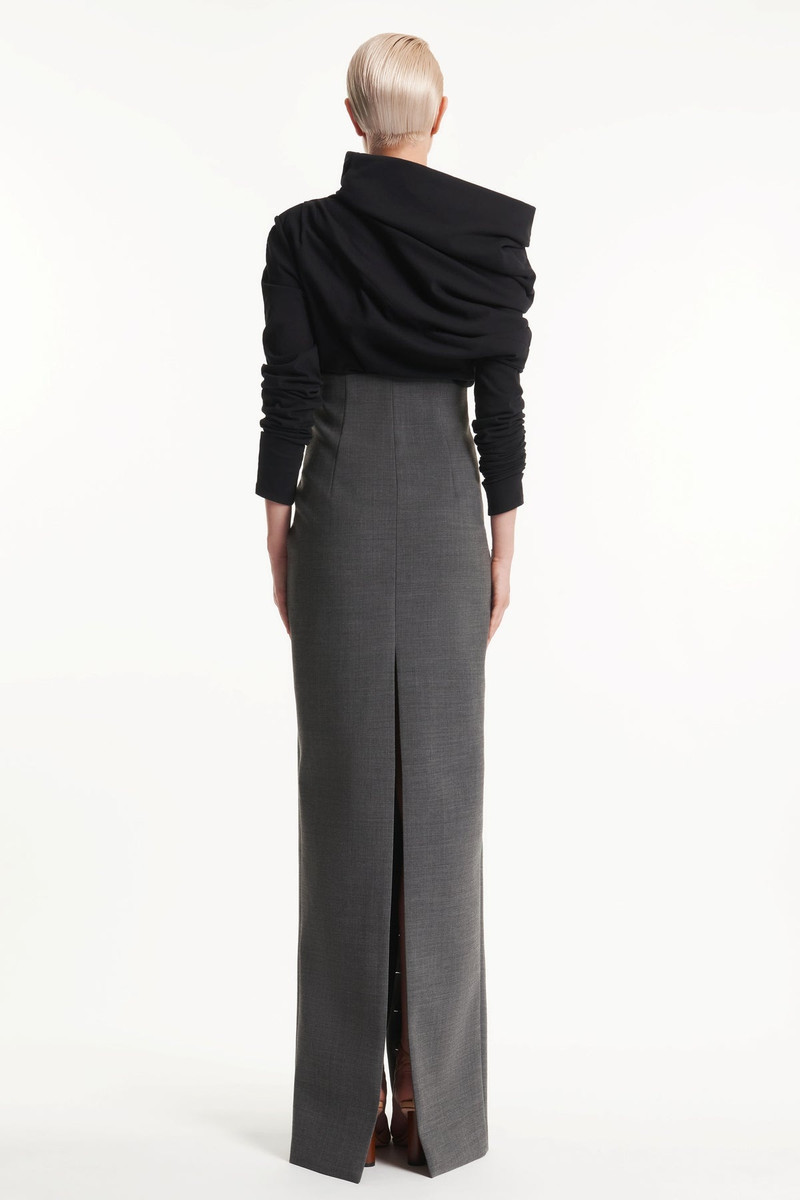 A.W.A.K.E. MODE MAXI PENCIL SKIRT GREY outlook