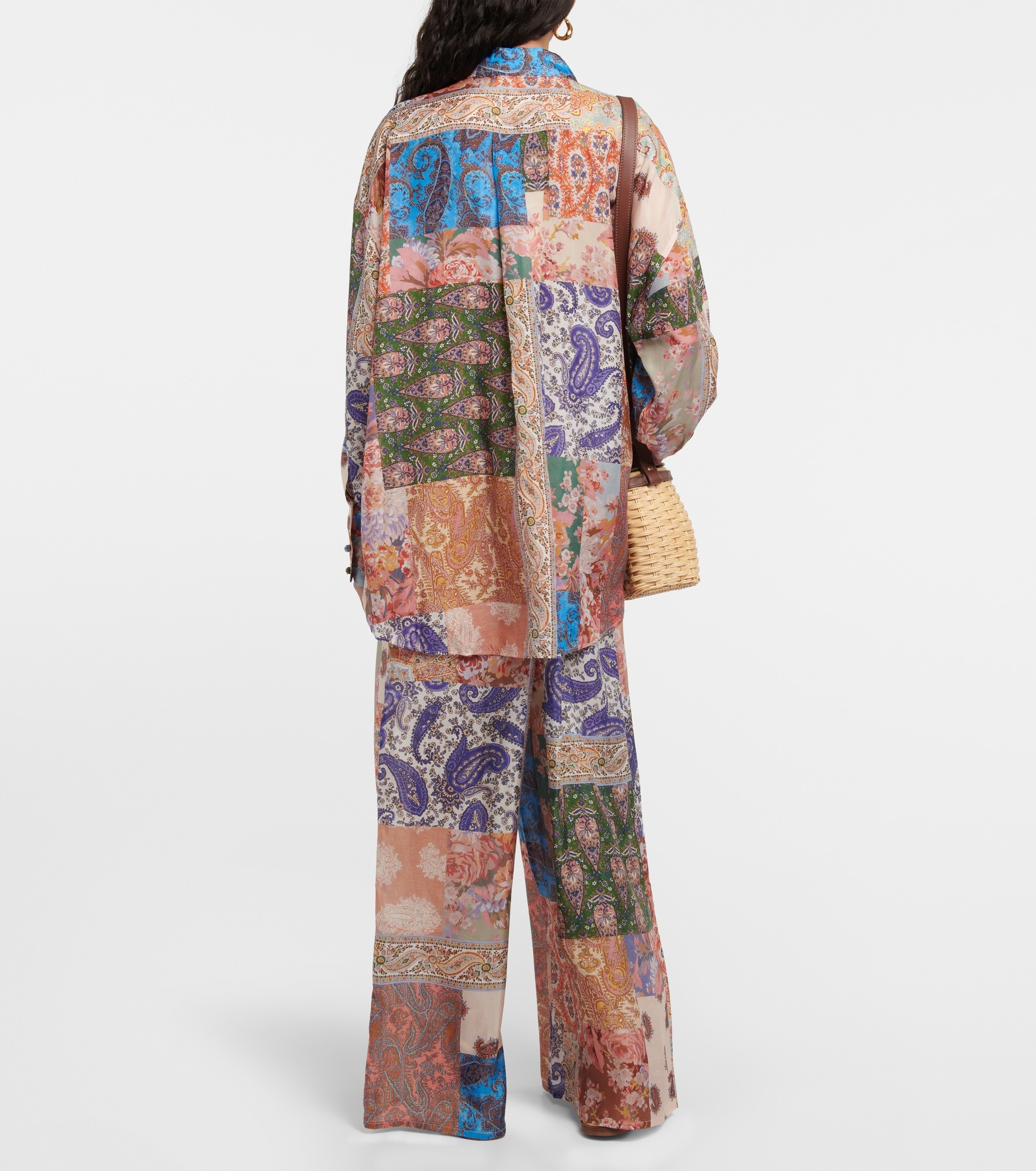 Devi oversized patchwork silk shirt - 3