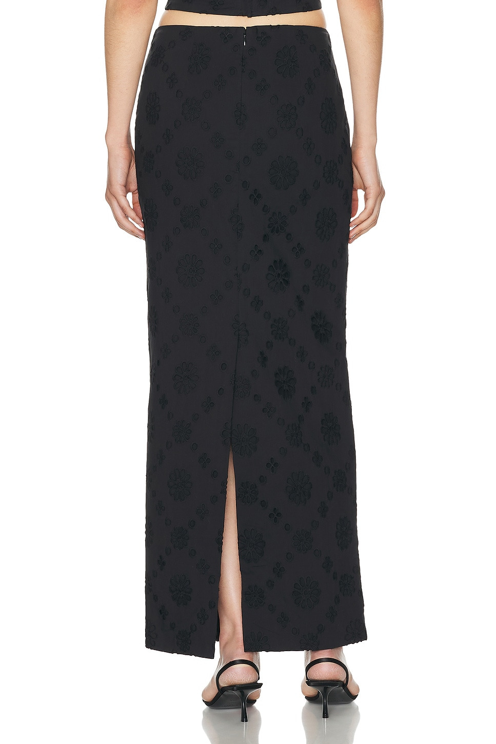 Eyelet Column Midi Skirt - 3