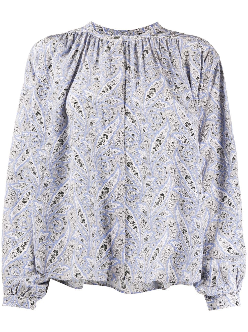 paisley print silk top - 1