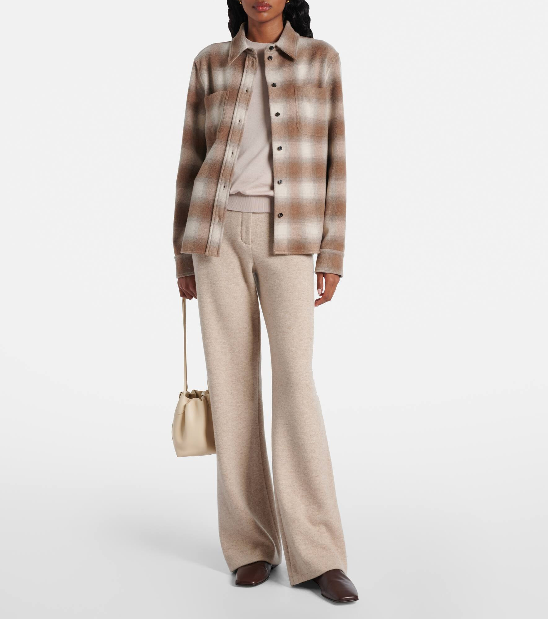 Checked wool and cashmere shirt - 2