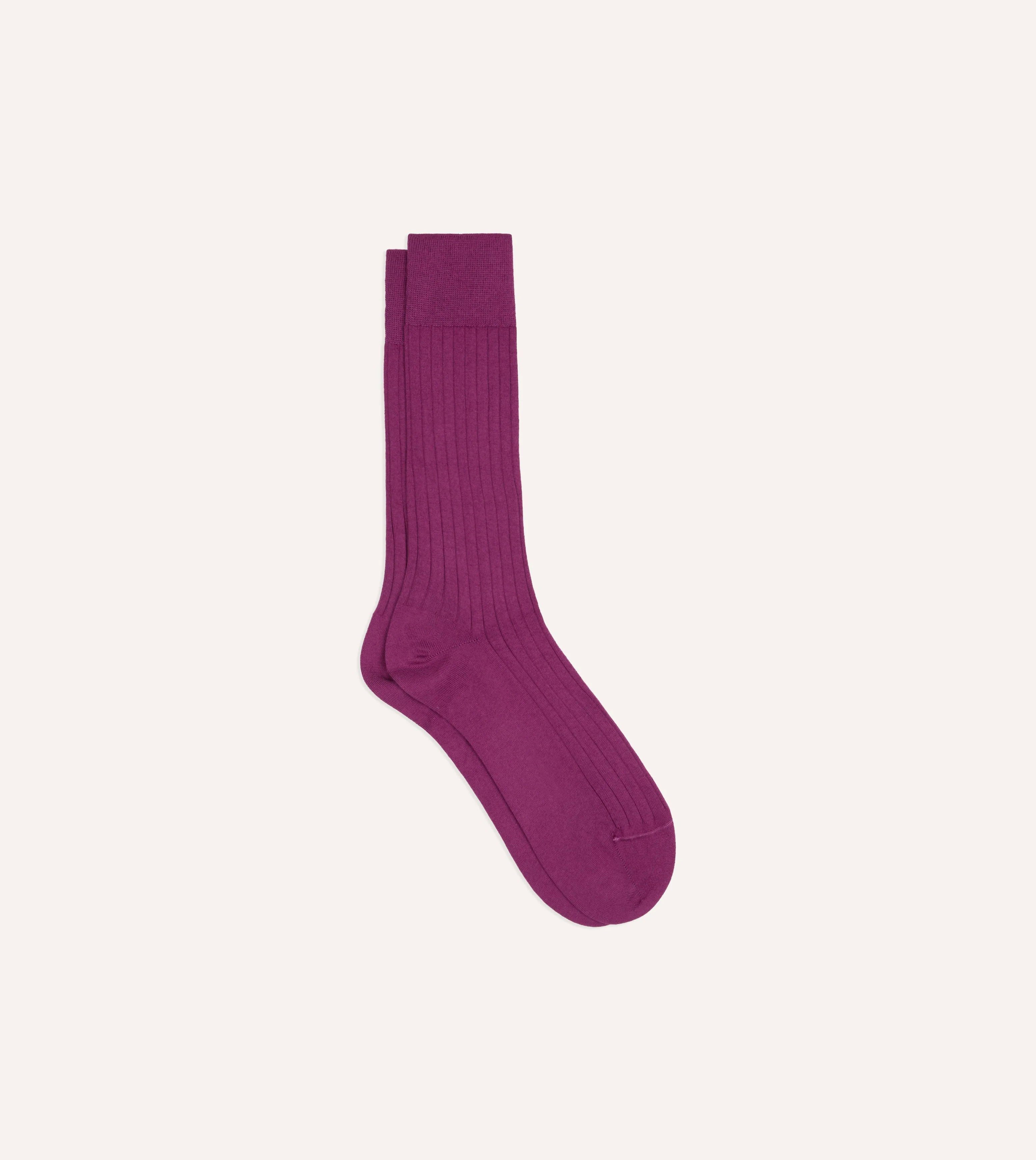Wine Cotton Mid-Calf Socks - 1