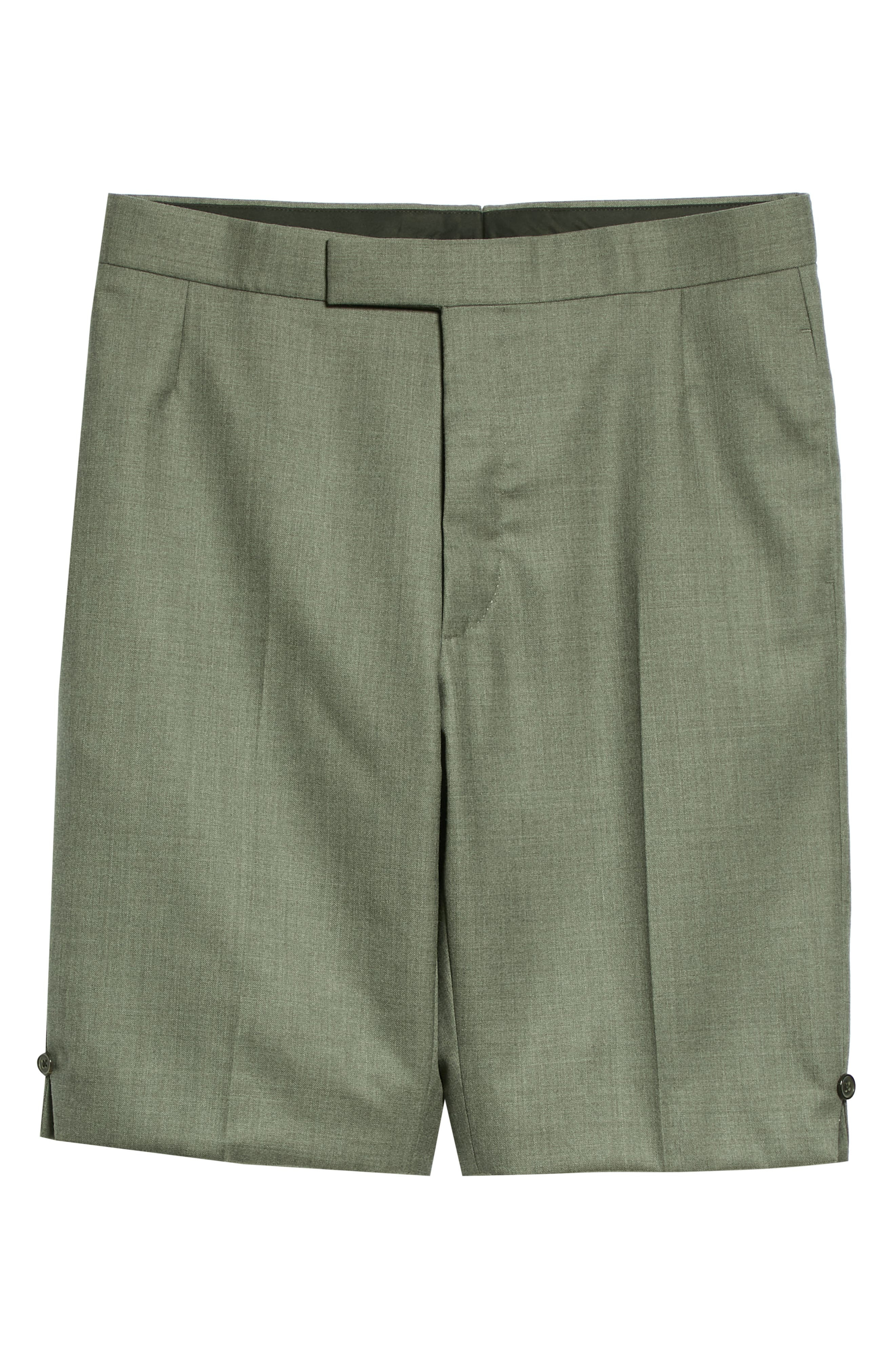 Men's Back Strap Flat Front Wool Shorts - 6