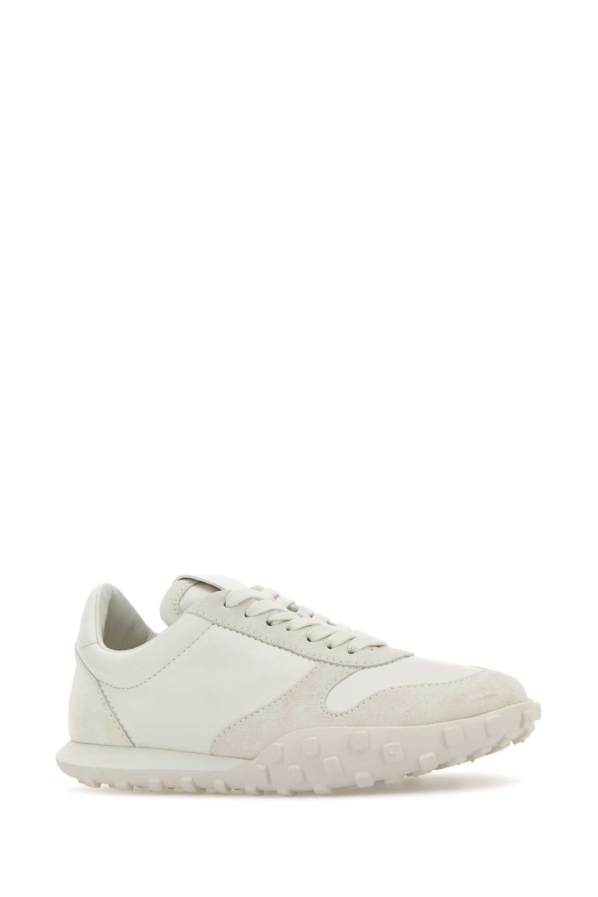 Jil Sander Women White Leather And Suede Moon Sneakers - 2
