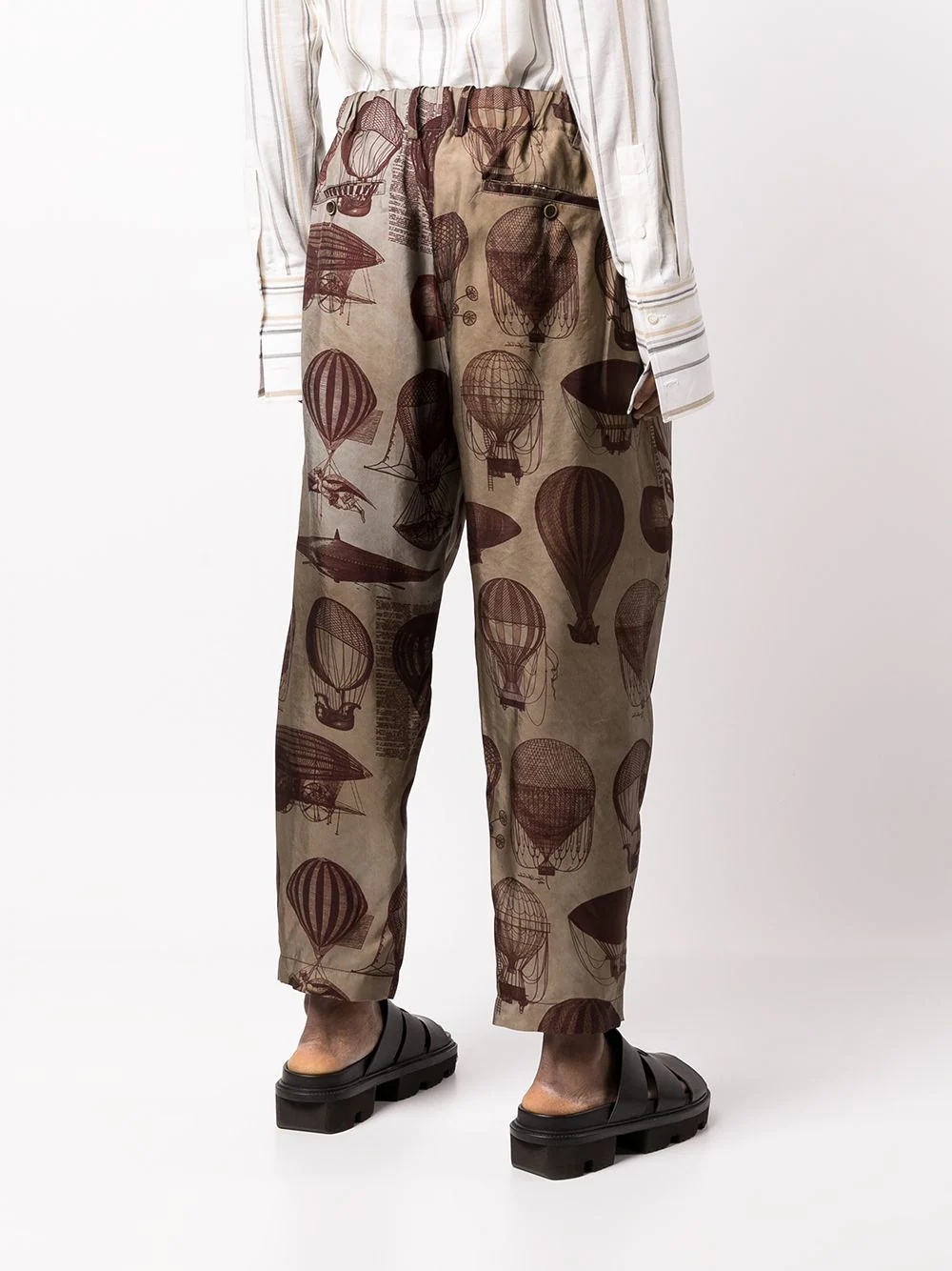 balloon-print tapered trousers - 4