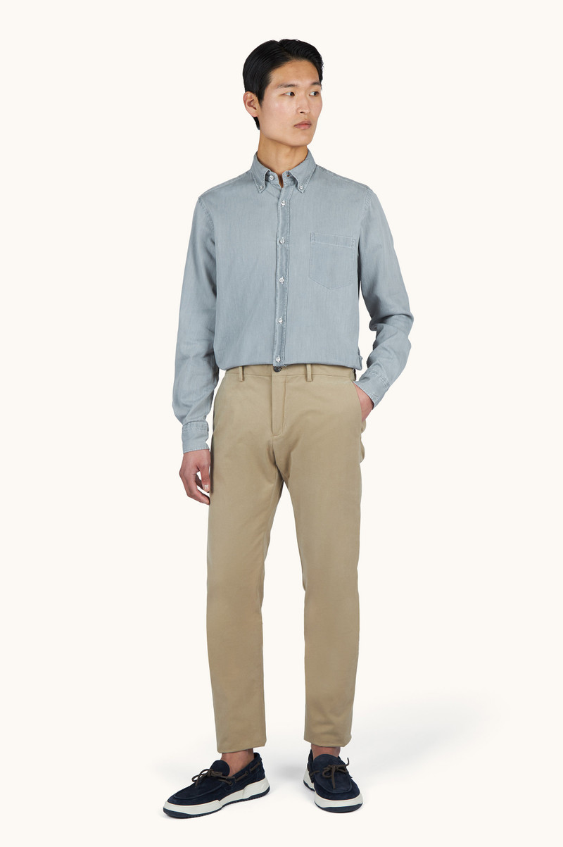 X-SOFT SHIRT IN GIZA COTTON LIGHT DENIM 1