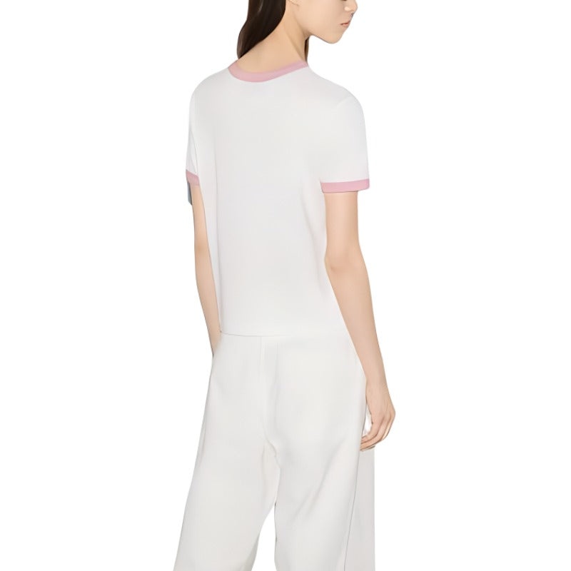 (WMNS) Gucci Cotton Jersey Printed T-Shirt 'Off White' 723566-XJGHL-9088 - 5