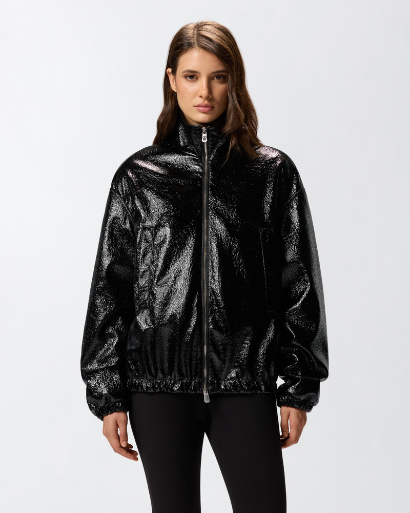 PINKO OVERSIZED PATENT-EFFECT BOMBER JACKET outlook