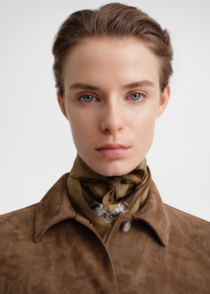 TOTEME Clasp belt silk scarf biscuit outlook