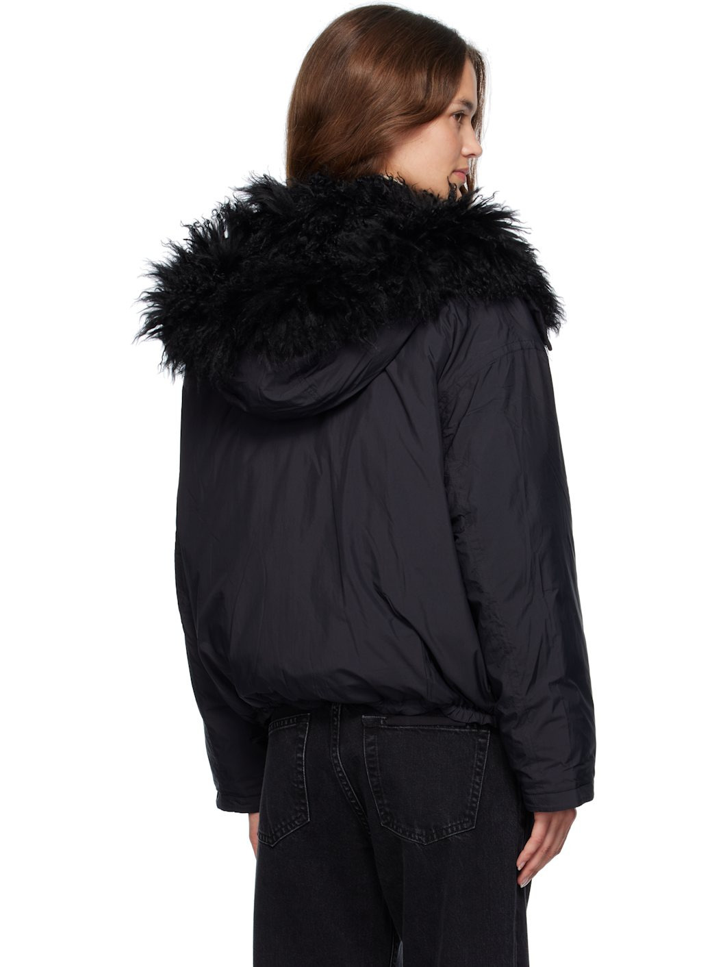 Black Doudoune Down & Shearling Jacket - 3
