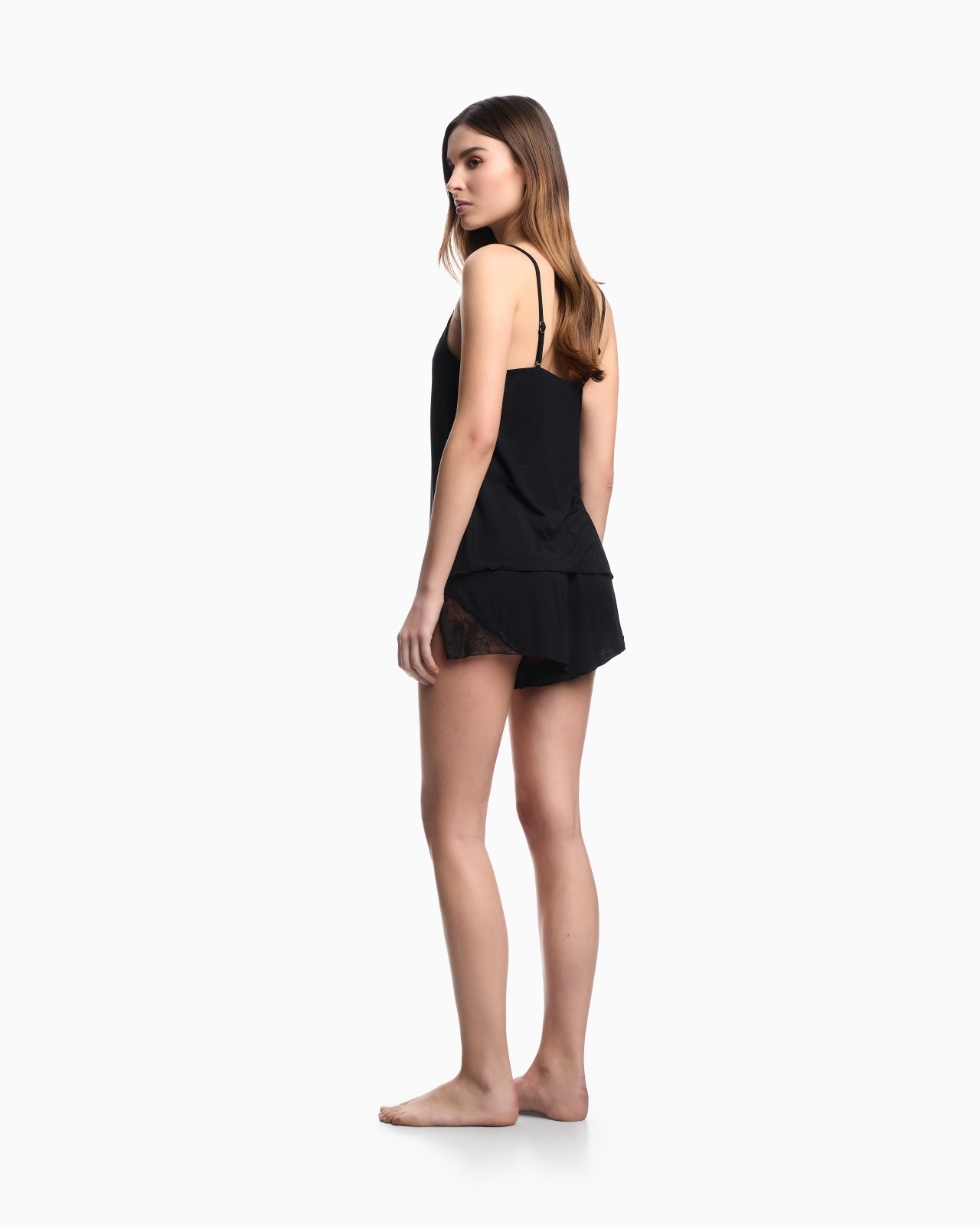 ASV ETERNAL LACE PYJAMA TOP AND SHORTS WITH RECYCLED-LACE DETAILS - 3