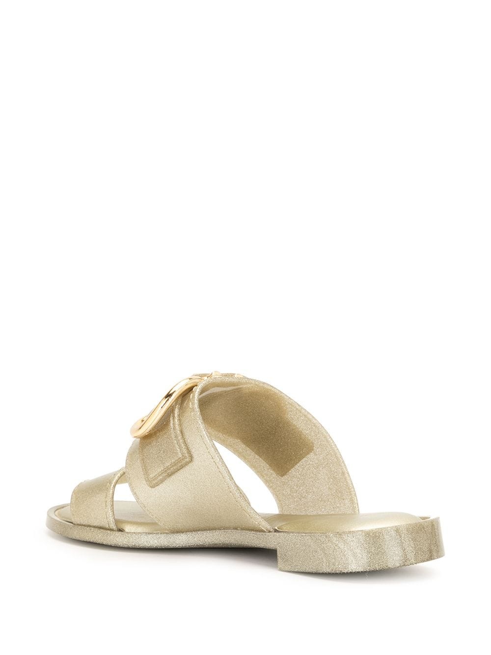 Gancini metallic flat sandals - 3