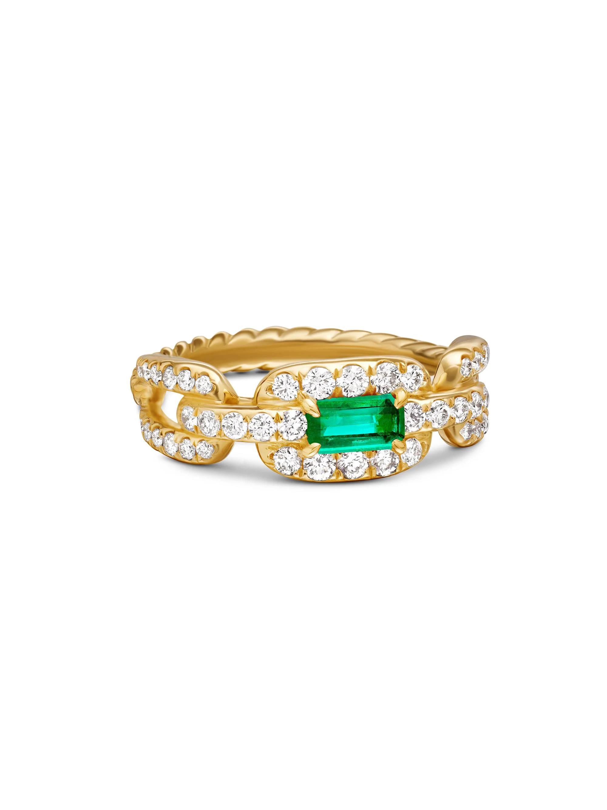 Women's Stax Chain Link Stone Ring in 18K Yellow Gold - Yellow Gold - 1