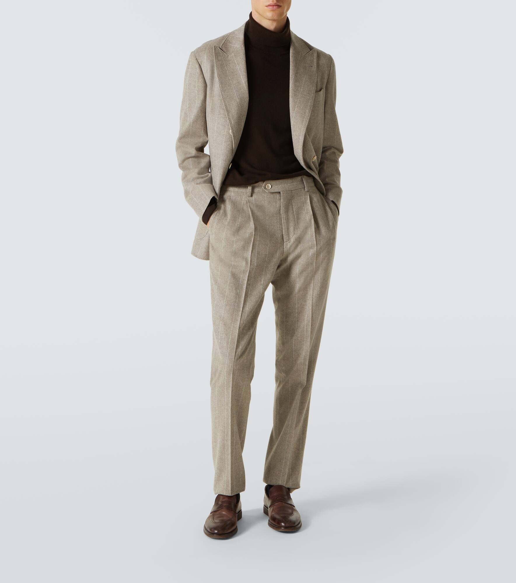 Striped wool and cashmere suit - 2
