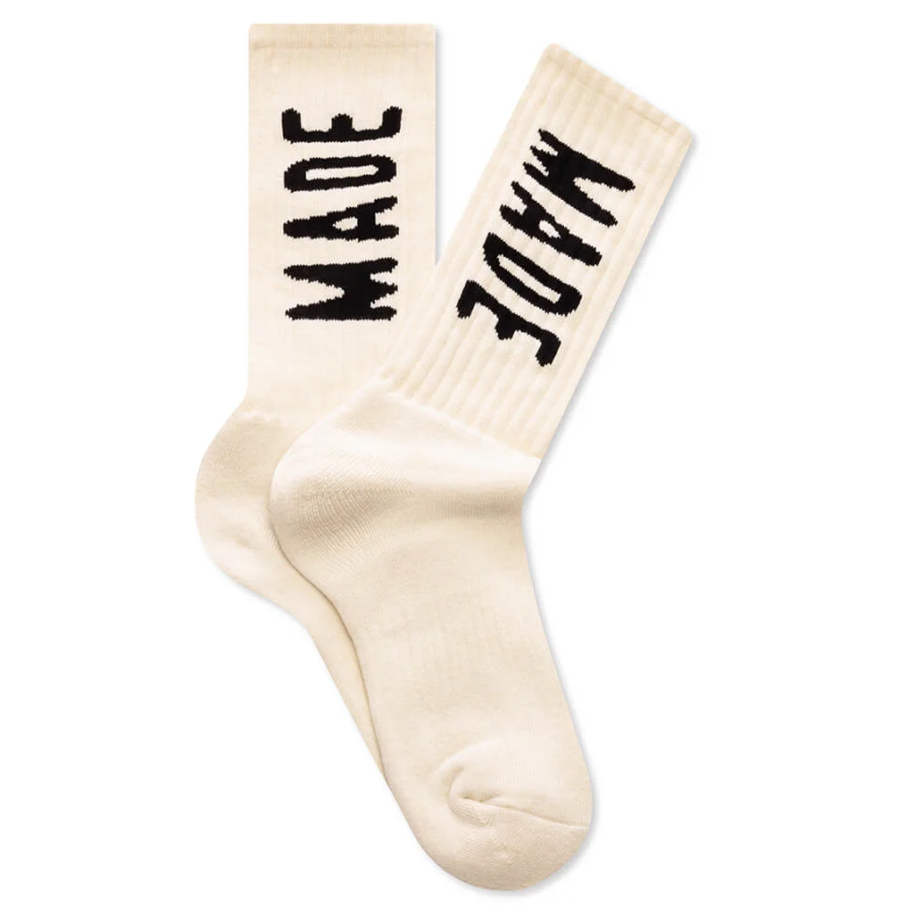 HM LOGO SOCKS - WHITE - 1
