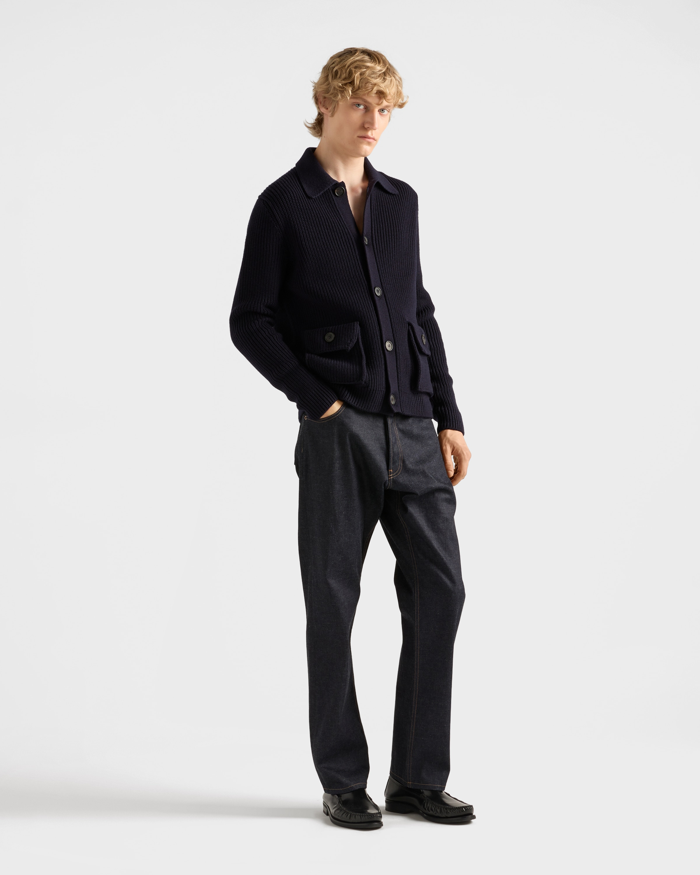Raw denim jeans with leather strap - 2