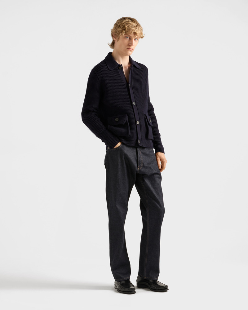 Prada Raw denim jeans with leather strap outlook