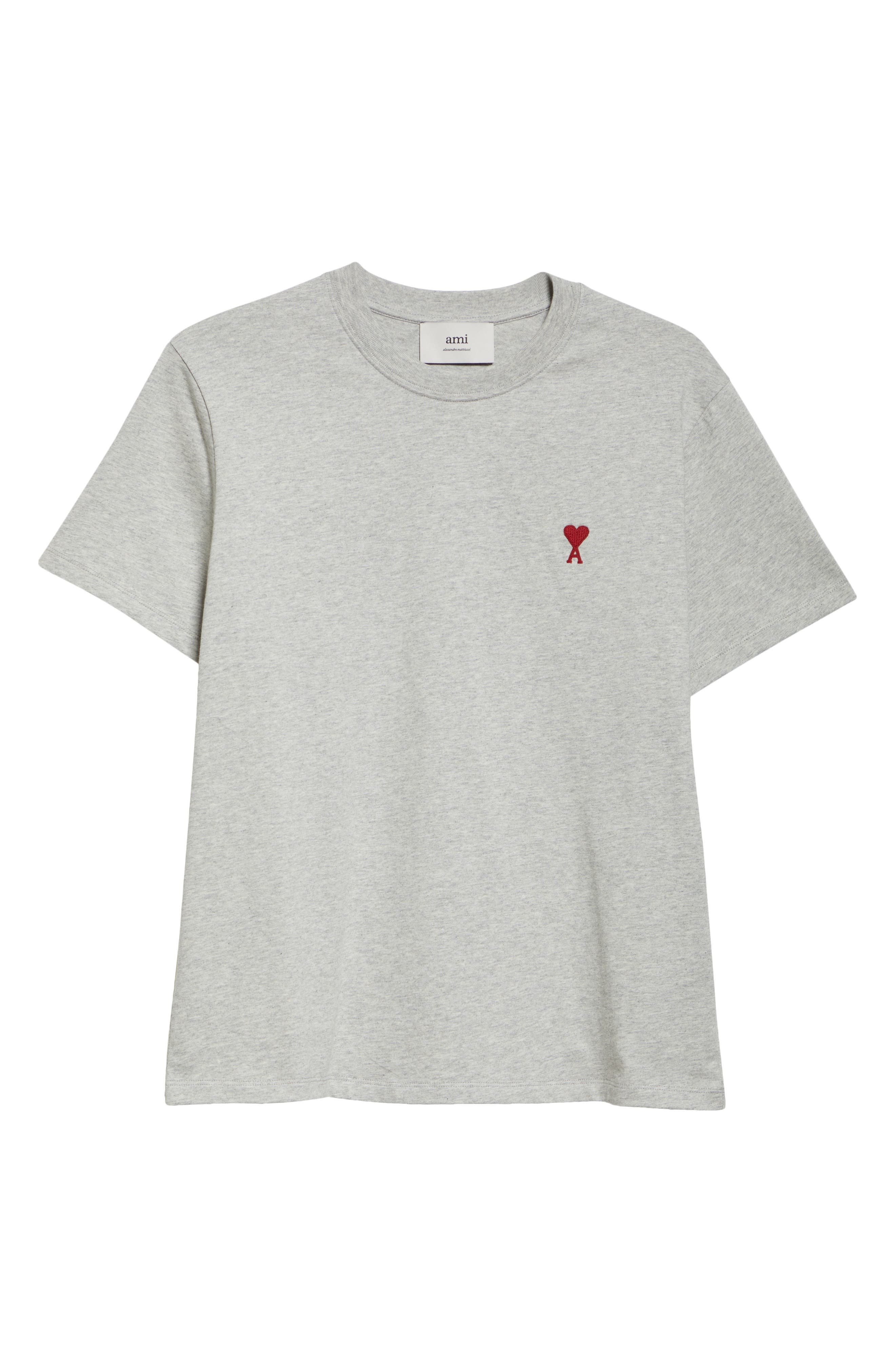 AMI PARIS Ami de Coeur Organic Cotton T-Shirt in Heather Ash Grey/0951 at Nordstrom - 5