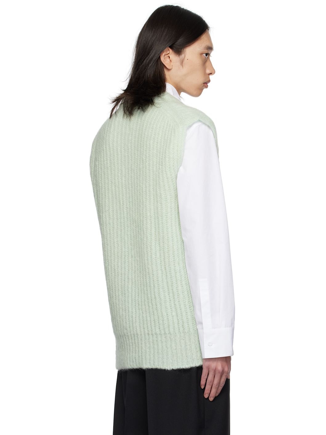 Green V-Neck Vest - 3
