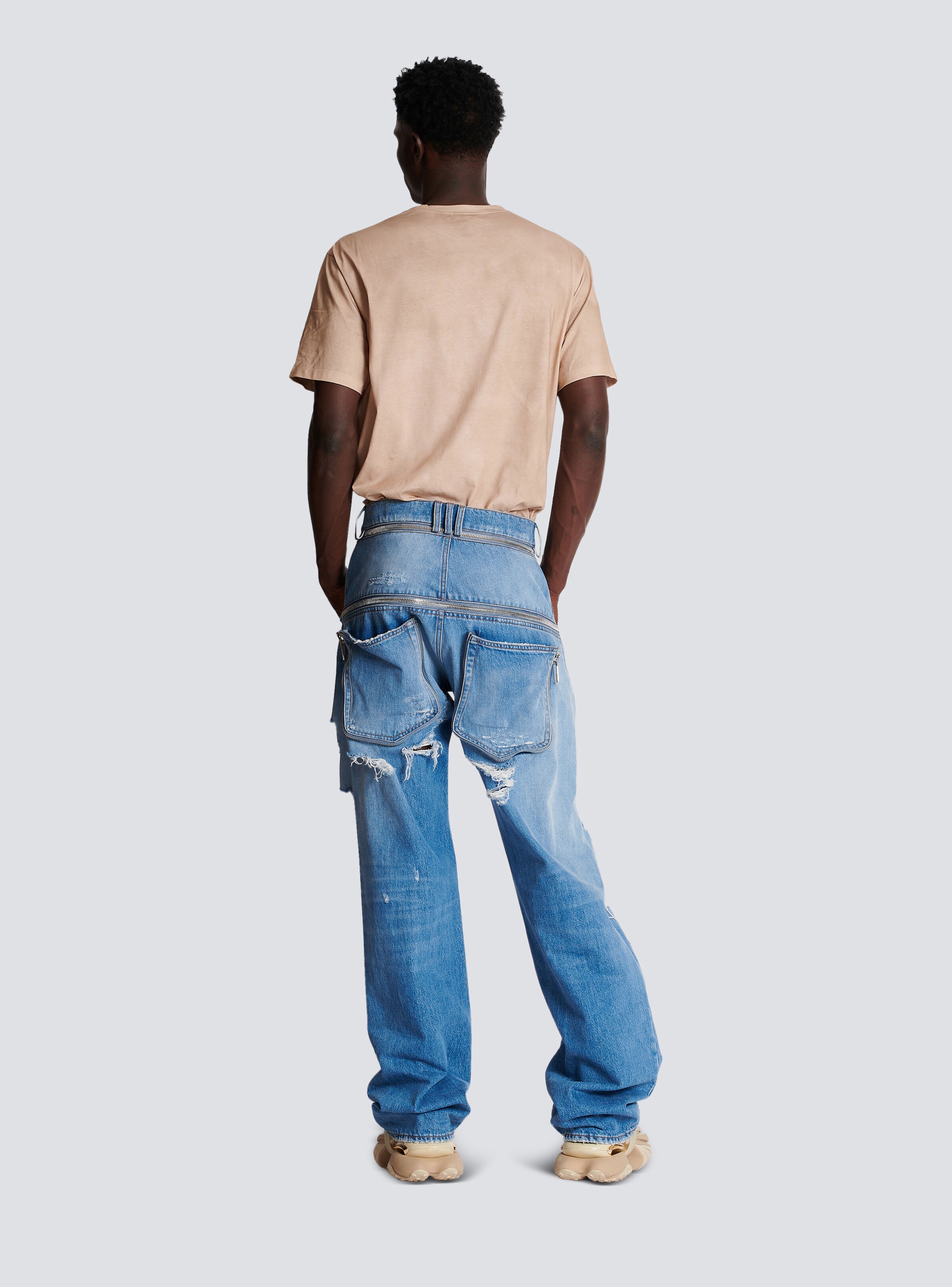Wide-leg cotton jeans - 4