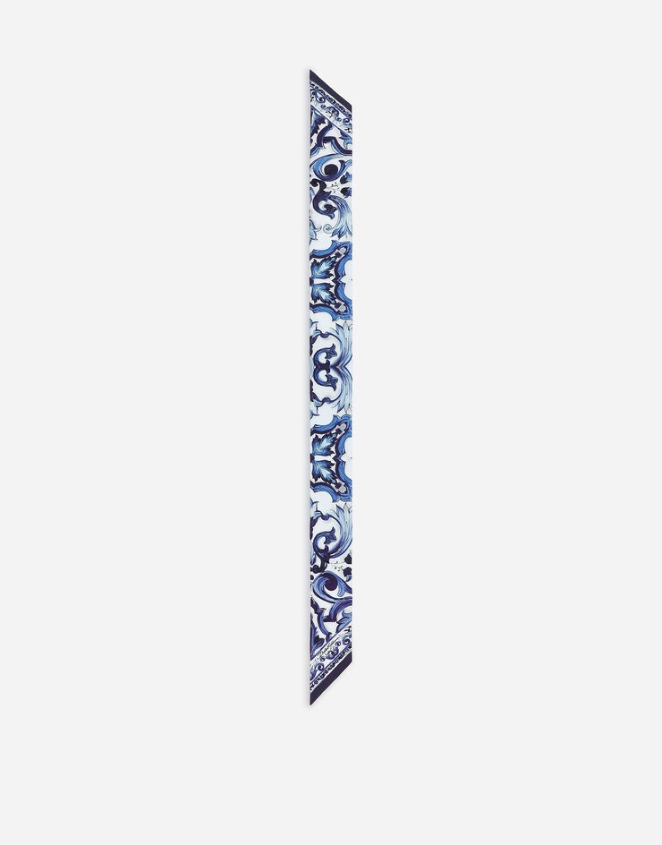 Majolica-print twill headscarf - 3