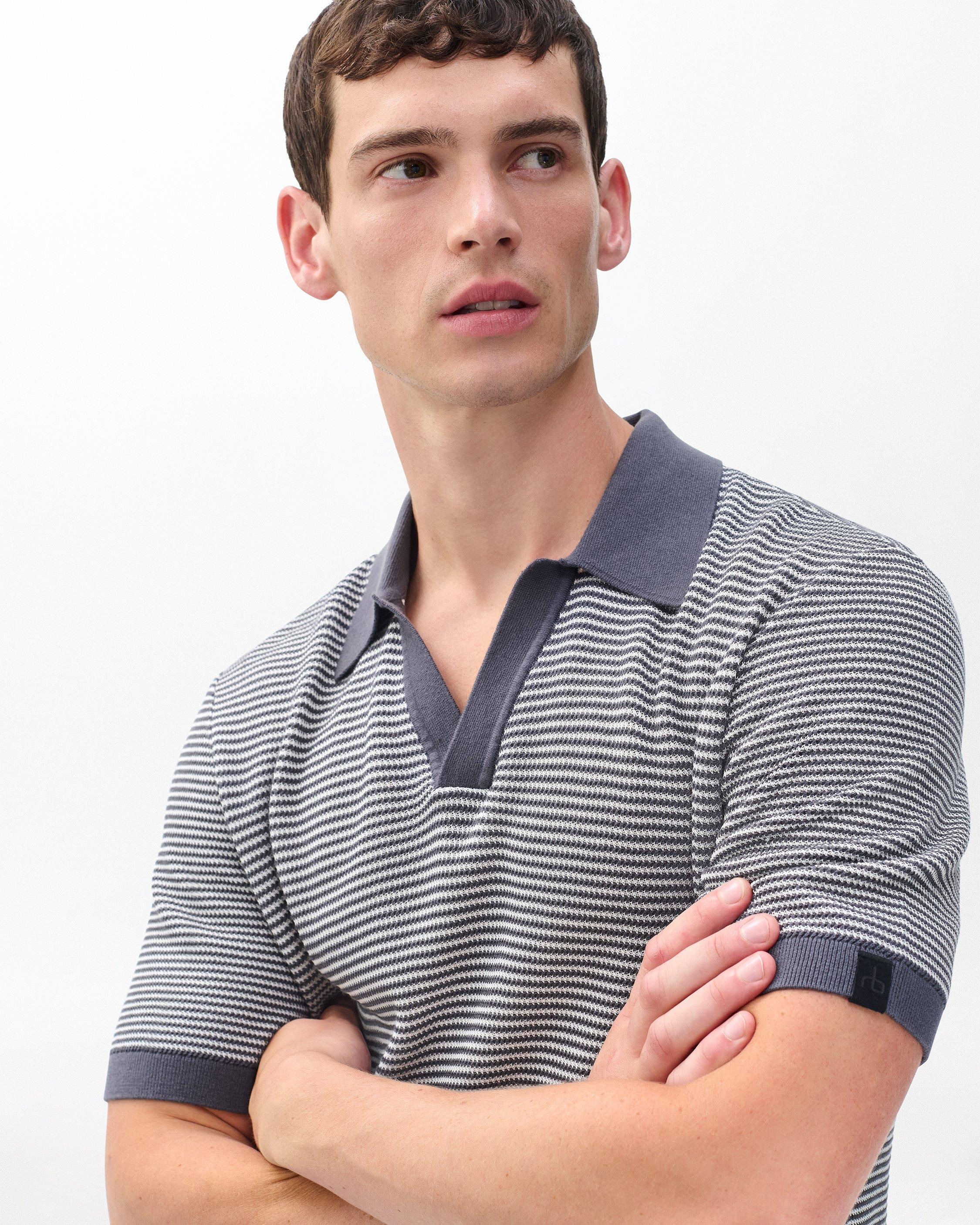Harvey Knit Johnny Collar Polo - 4
