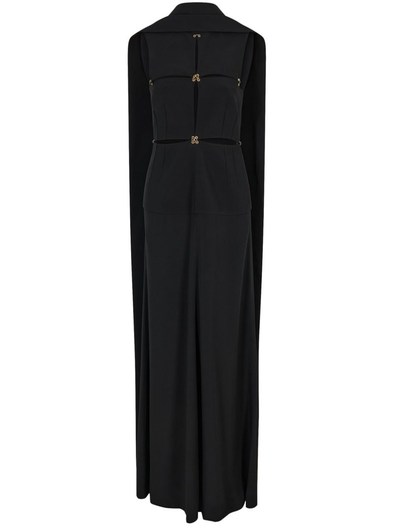 cut-out long cape dress 1