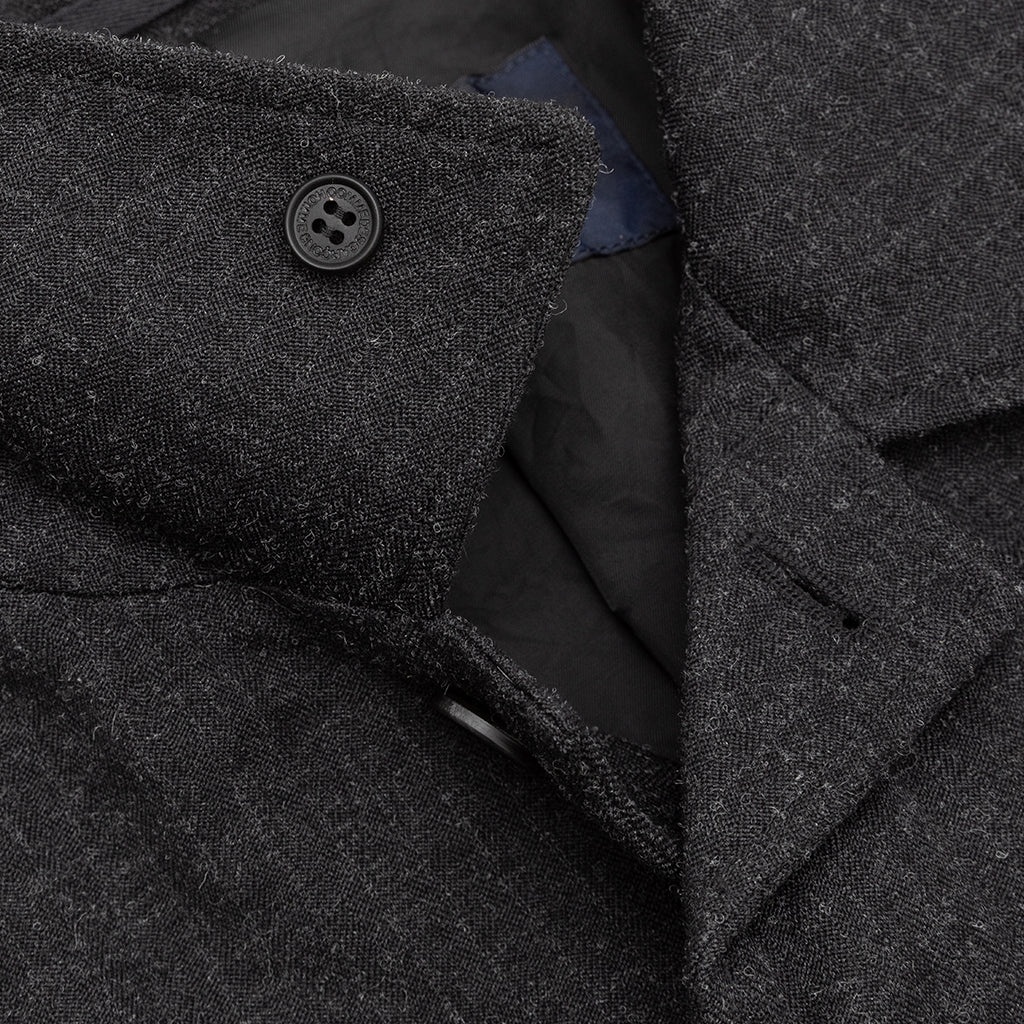 POLYESTER WOOL HERRINGBONE MAC COAT - 4