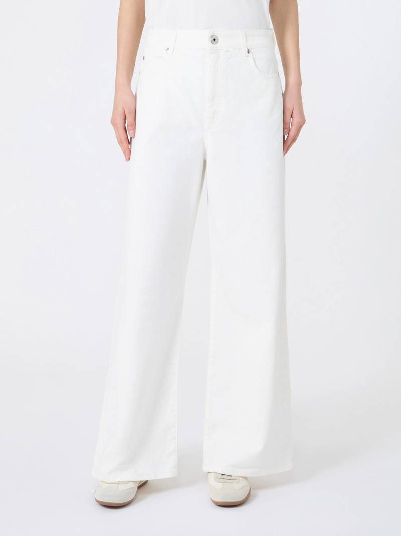 MEDINA Cotton drill wide-leg trousers - WHITE 3