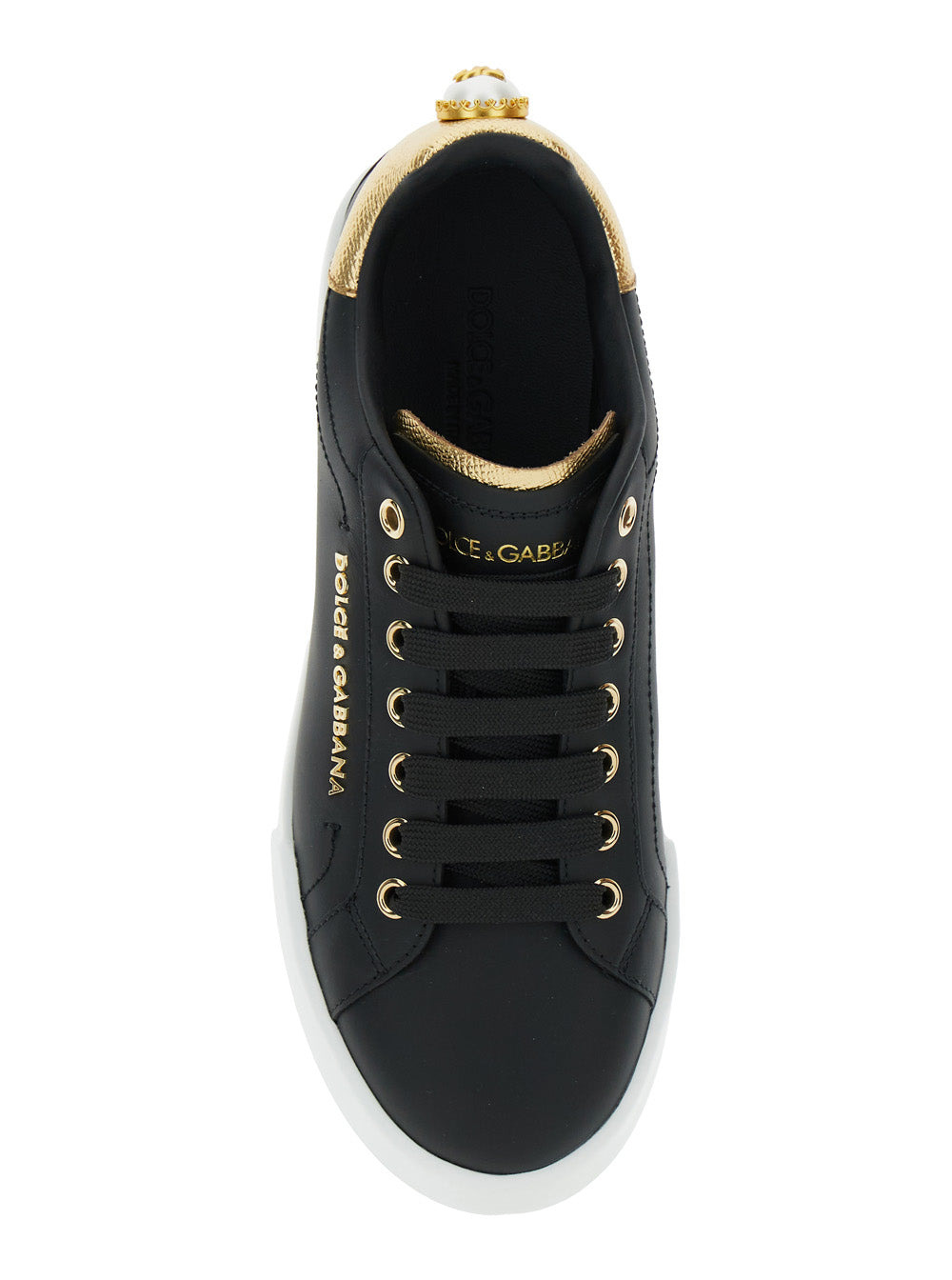 Dolce & Gabbana Women Black Low Top Sneakers With Logo Lettering On The Tongue And Logo Detail On Th - 4