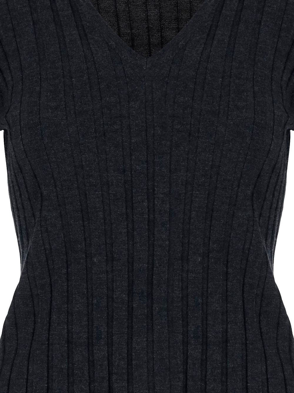 ribbed V-neck sweater - 3