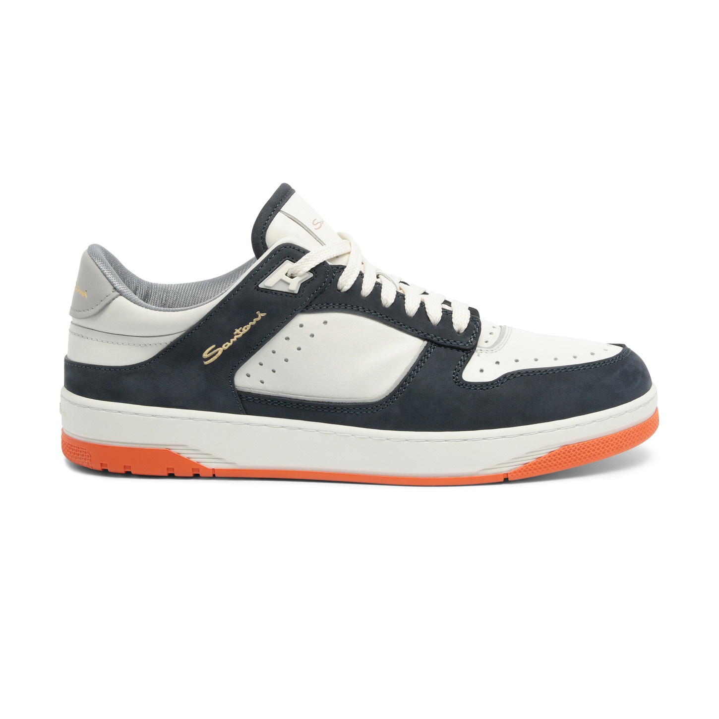 Men’s white and blue leather and nubuck Sneak-Air sneaker - 1
