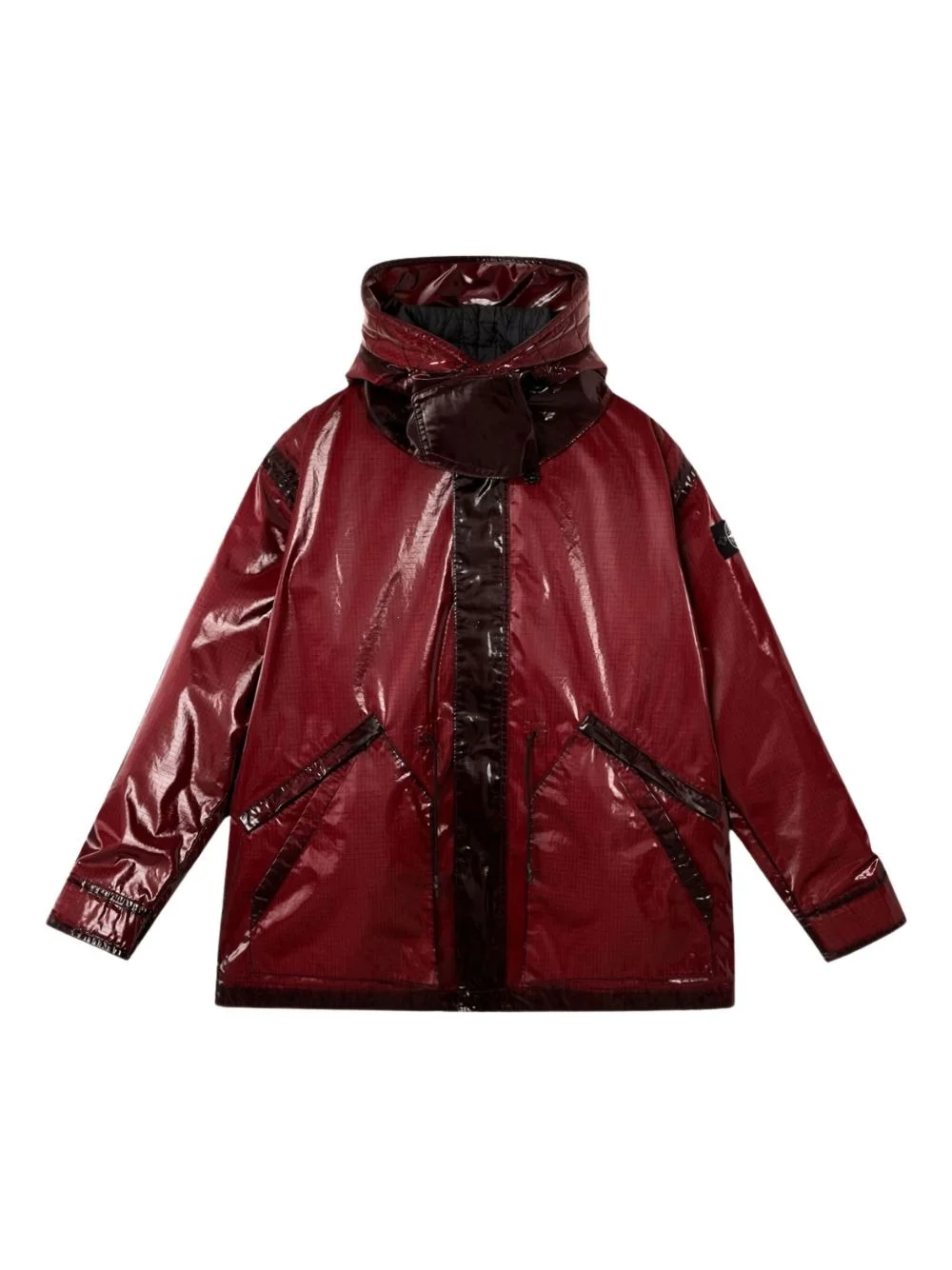 prismatic-effect hooded coat - 1