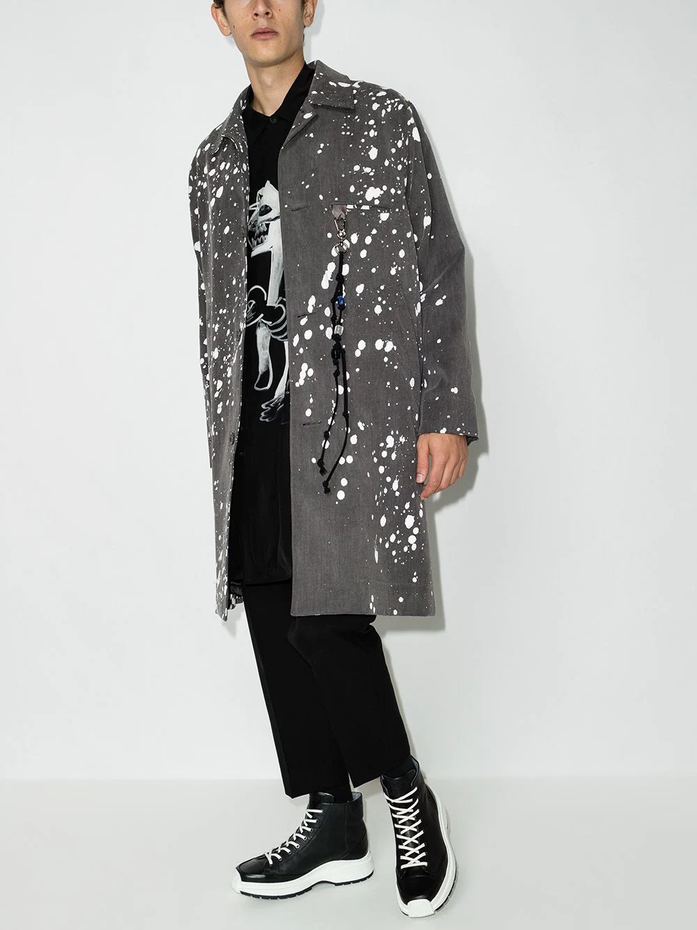 paint-splatter single-breasted jacket - 5