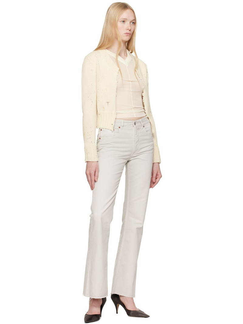 MM6 Maison Margiela Off-White Paint Knit Cardigan outlook