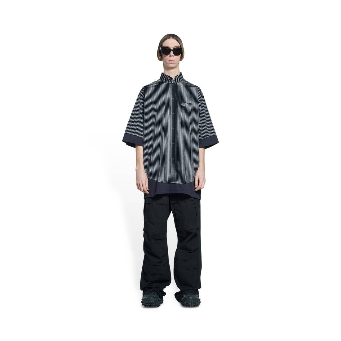 Men's Bb Icon Layered Shirt in Black - 2