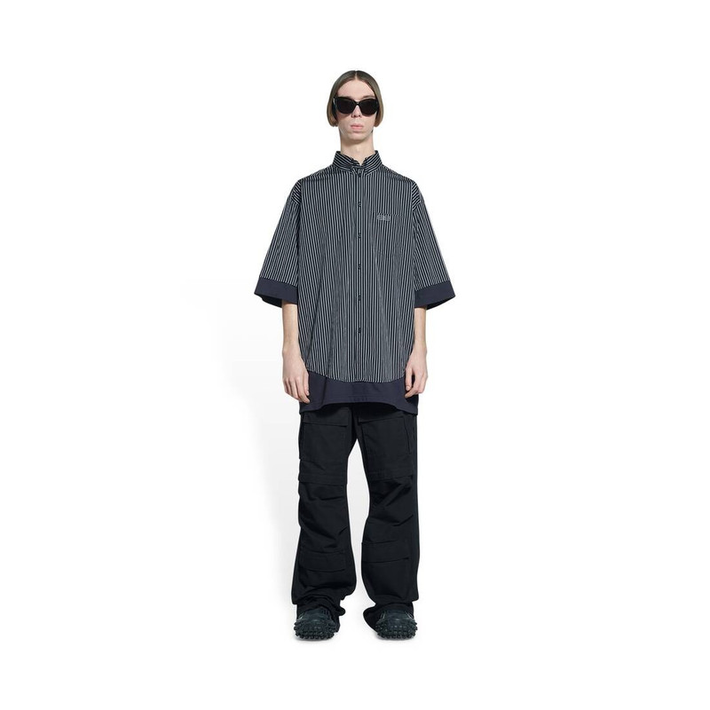 BALENCIAGA Men's Bb Icon Layered Shirt in Black outlook