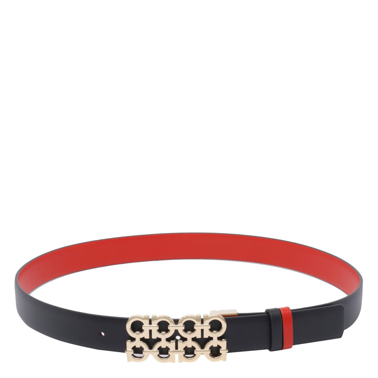 Ferragamo Women Adjustable And Reversible Woven Gancini Belt - 1