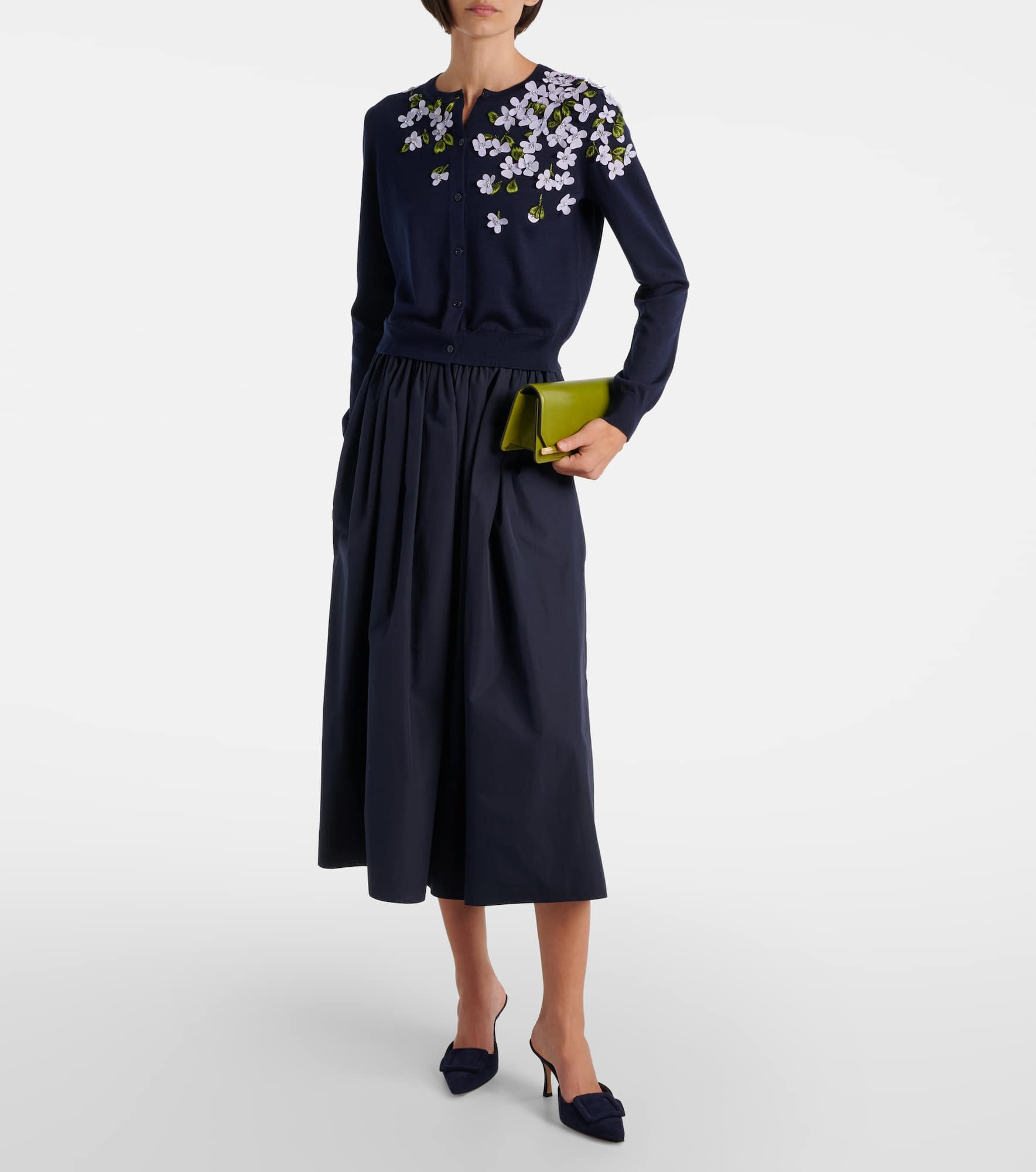 Embroidered silk and cotton cardigan - 2