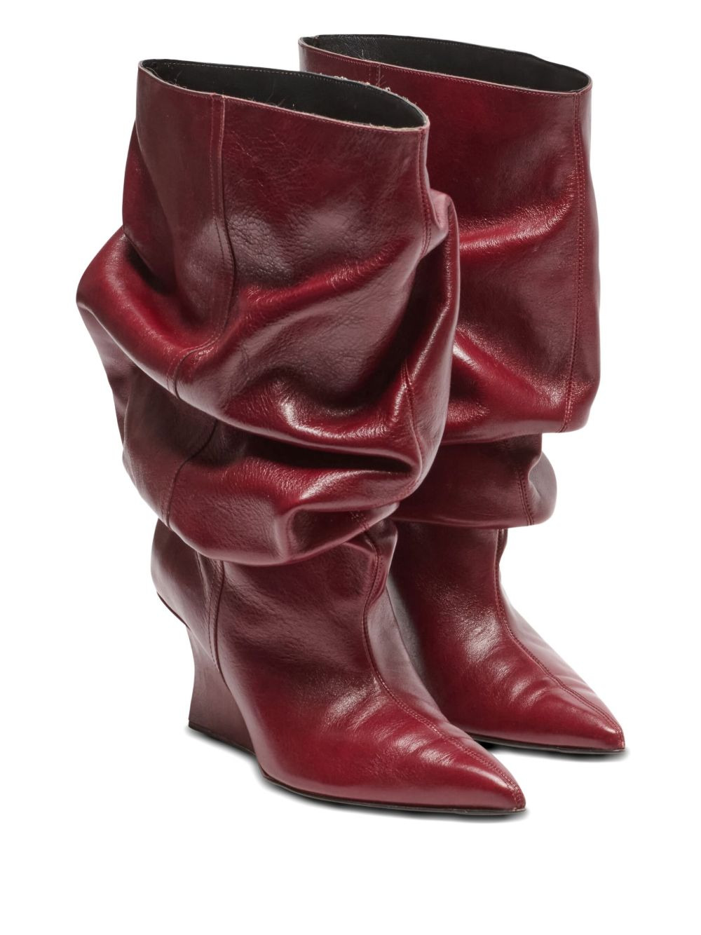75mm slouchy calfskin wedge ankle boots - 2