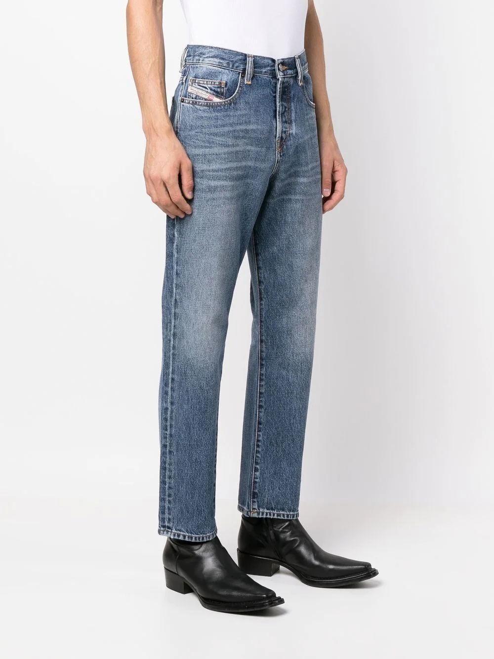 high-waisted straight-leg jeans - 3