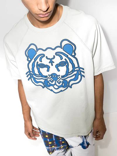 KENZO Tiger-print raglan-sleeve T-shirt outlook