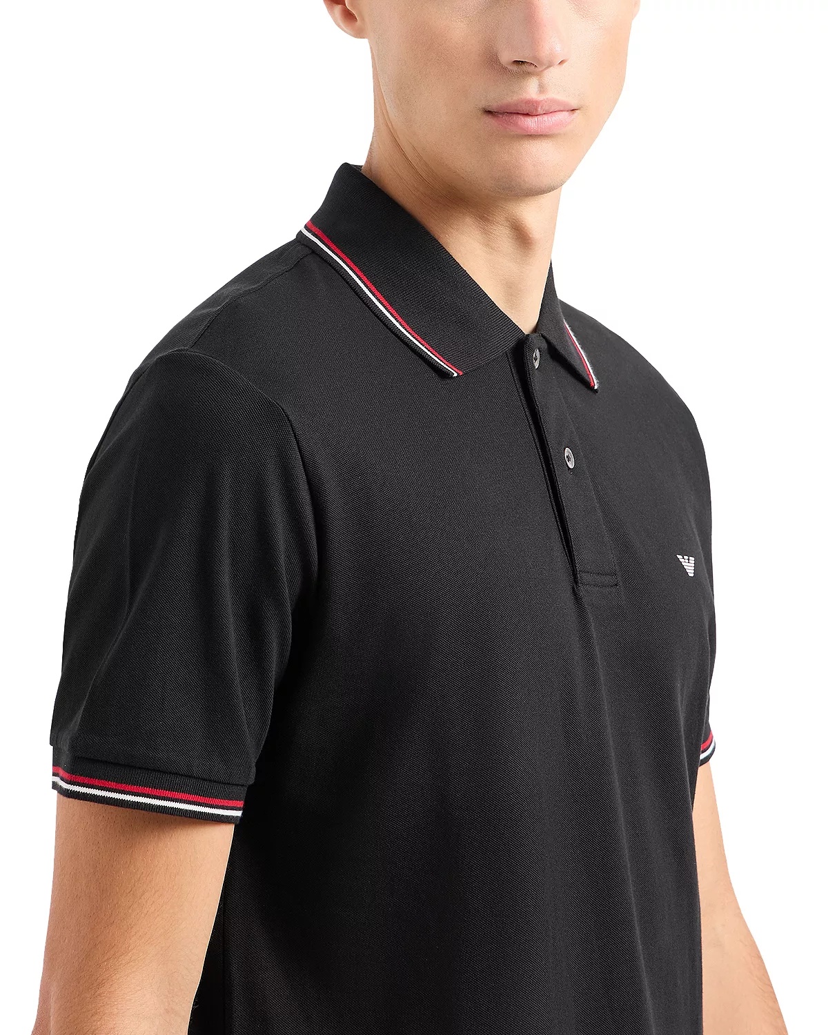 Tipped Stretch Short Sleeve Polo Shirt - 4