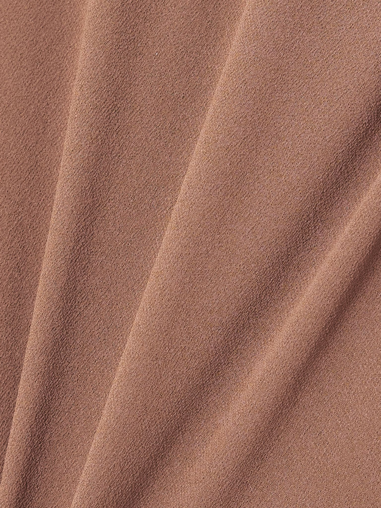 Serene asymmetric draped silk-crepe top Brown - 4