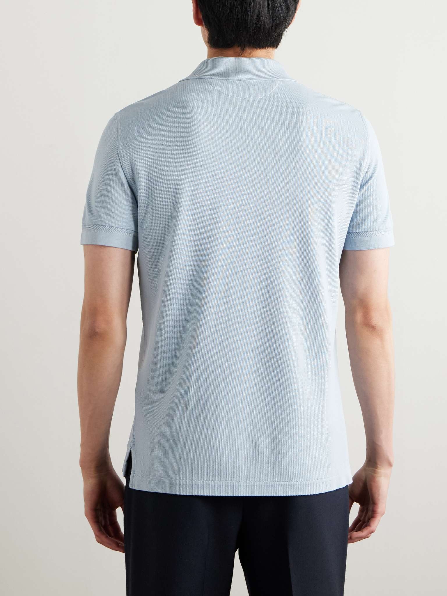 Lyocell and Cotton-Blend Piqué Polo Shirt - 4