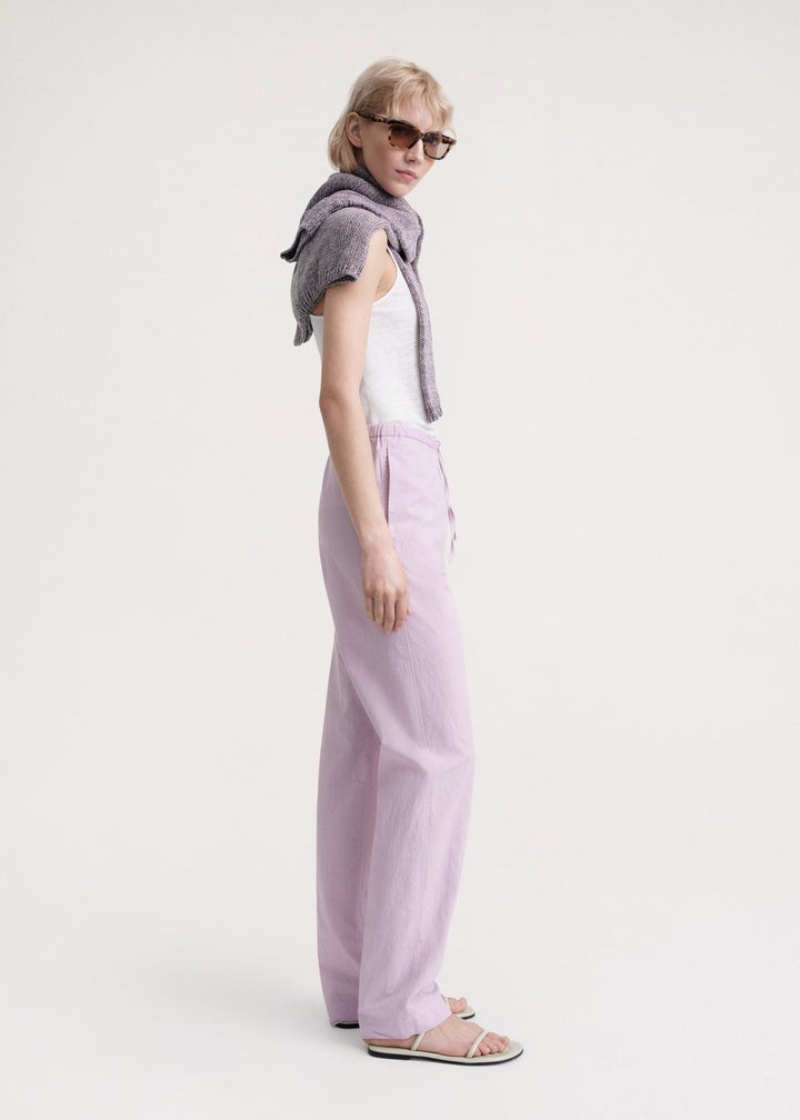 Press-Creased drawstring trousers lilac - 3