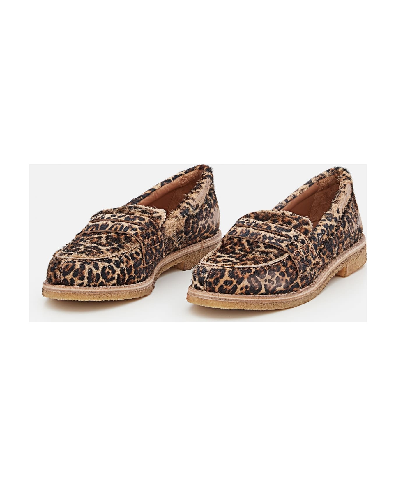 Jerry Leopard Print Horsy Leather Loafers - 2