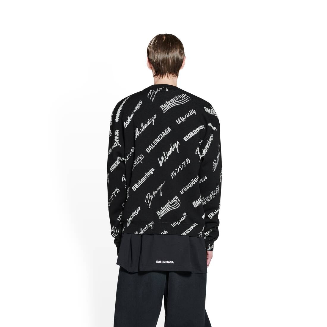 Men's Logomania All Over Sweater in Black - 4