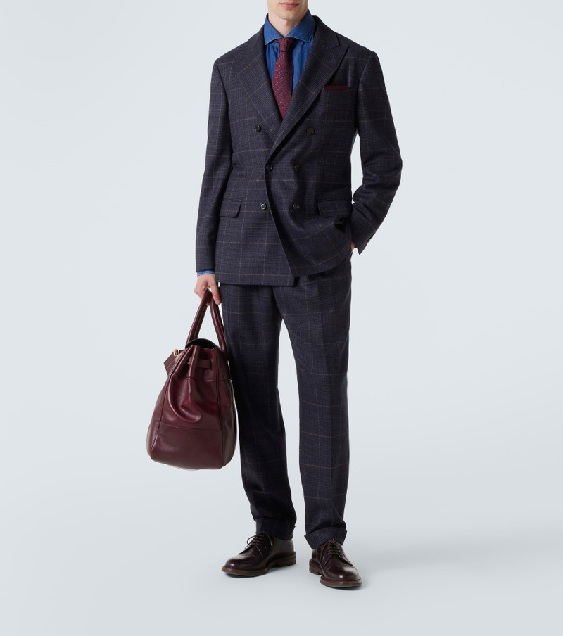 Brunello Cucinelli Checked cashmere and wool suit outlook