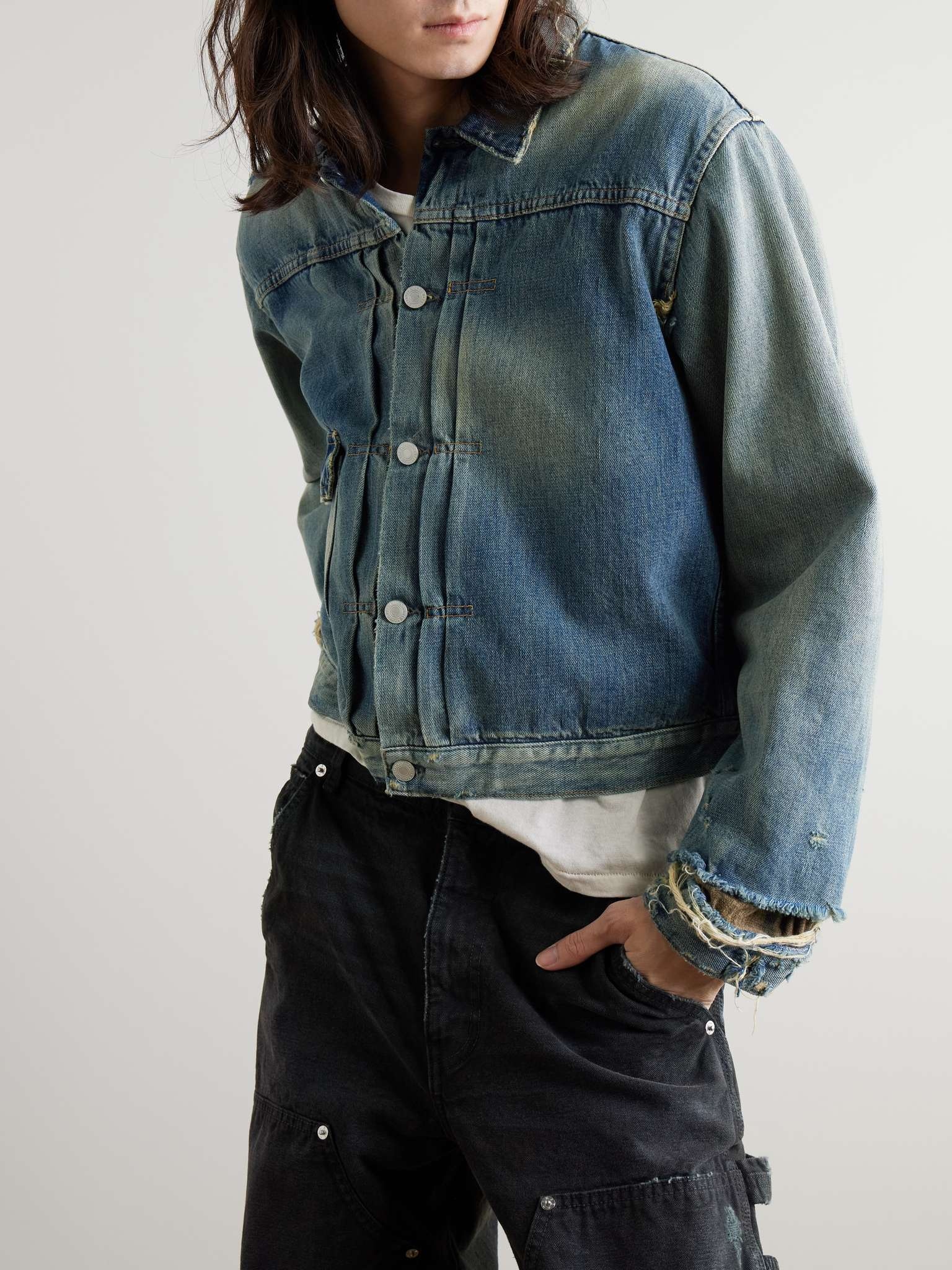 Distressed Panelled Denim Jacket - 4